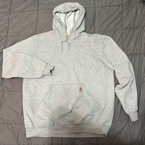Men’s Large, heather grey, loose fit Carhartt hoodie